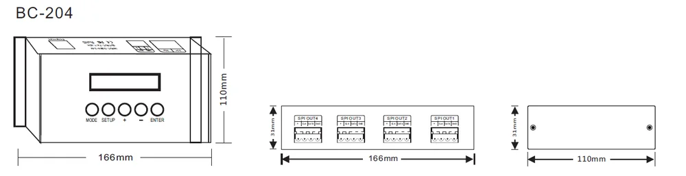 DC5V-24V 16CH Led контроллер Artnet BC-216 Artnet в SPI/пиксельные сценические светильники контроллер+ два порта(2*512 каналов) выход