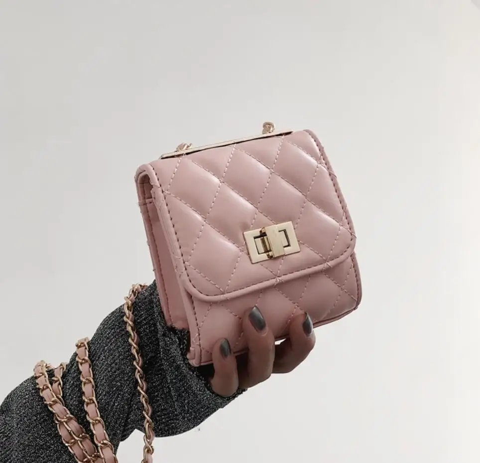 

Elegant Female Mini Flap Square Bag 2019 Summer New High Quality PU Leather Lock Chain Shoulder Messenger bag Bolsos Mujer