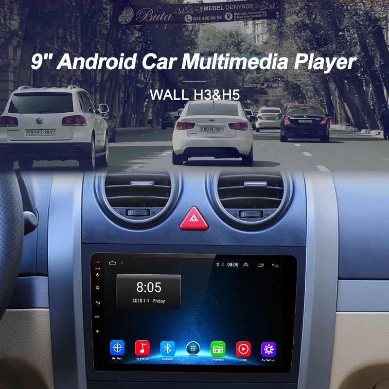 Discount AWESAFE 2 din Android 8.1 Car Radio Multimedia video player gps navigation For Haval Hover Great Wall H5 H3 2010 2011 2012 wifi 1