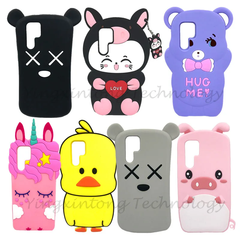 

For Huawei P30 Pro Case Cover 3D Cute Cartoon Case For Huawei P30 Pro Protective Back Cover p30pro Soft Silicone Cat Bear Cases