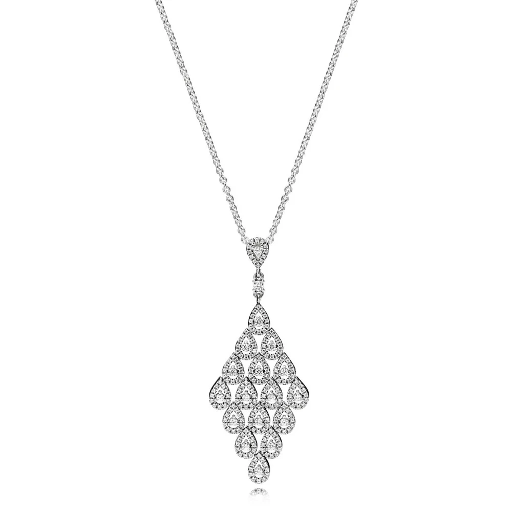 

NEW Cascading Glamour Necklace Has Logo 100% 925 Sterling Silver Pendant Chain Foundation Manufacturer Wholesale Free Mail