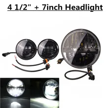 1 шт. 7 дюймовый светодиодный проектор moto фары с 2 шт. 4,5 дюймов Вспомогательные фары ближнего света для moto r