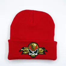 LDSLYJR Cotton Sequins skull embroidery Thicken knitted hat winter warm hat Skullies cap beanie hat for men and women 20