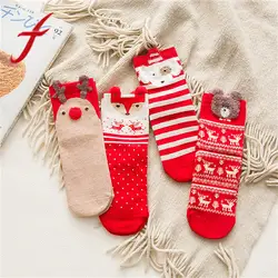 Новинка 2019 года Высокое качество для женщин носки для девочек милый мультфильм Рождество носки осень зима удобные хлопковые теплые носки