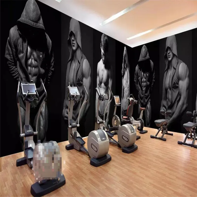 

Gym bodybuilding boxing fitness bar background wall professional making murals wholesale wallpaper custom poster photo wall
