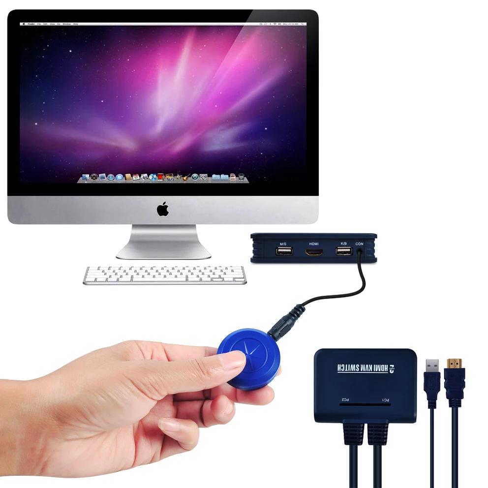 Charmvision HK21 2 порта PC hosts USB HDMI 4K KVM Switcher встроенный 1 5 м HD удлинитель Кнопка Hotkey