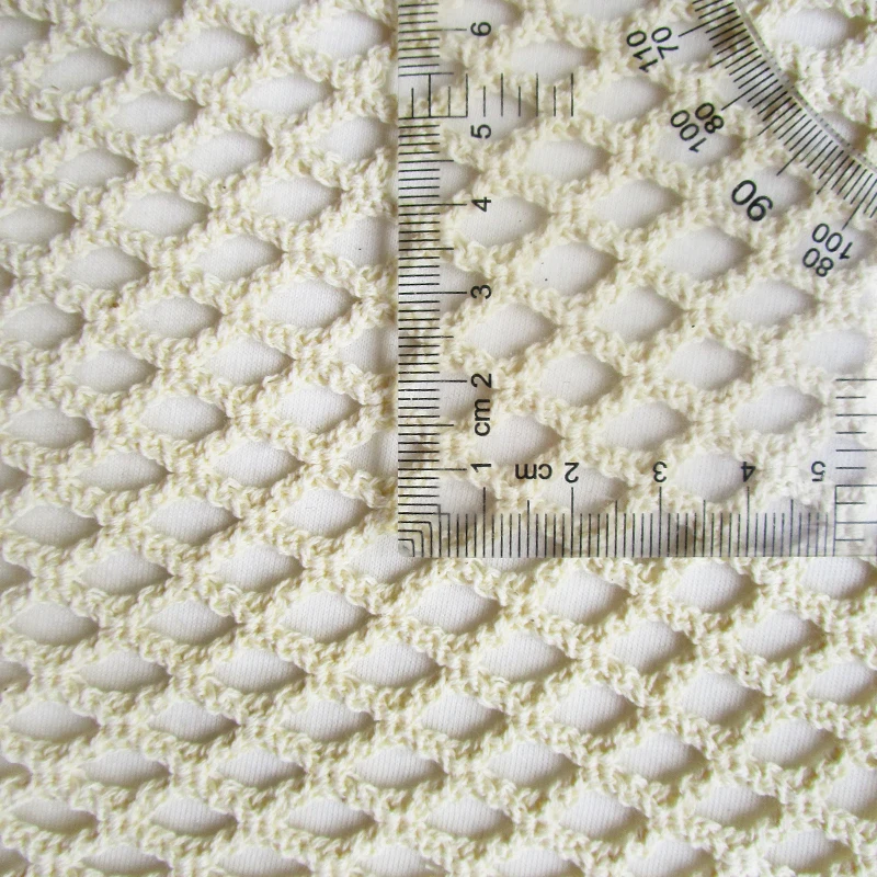 1 ярд бежевая хлопковая сетчатая ткань для шитья одежды трикотажная сетчатая ткань для повседневной комфортной блузки Tissus