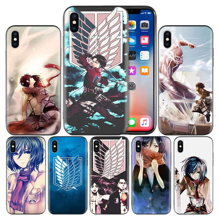 

Attack on Titan Mikasa Frosted Fundas Hull Case For Apple iPhone 7 8 6 6S Plus X XS MAX XR 5 5S 5C SE 10 Ten Protect Cover Coque