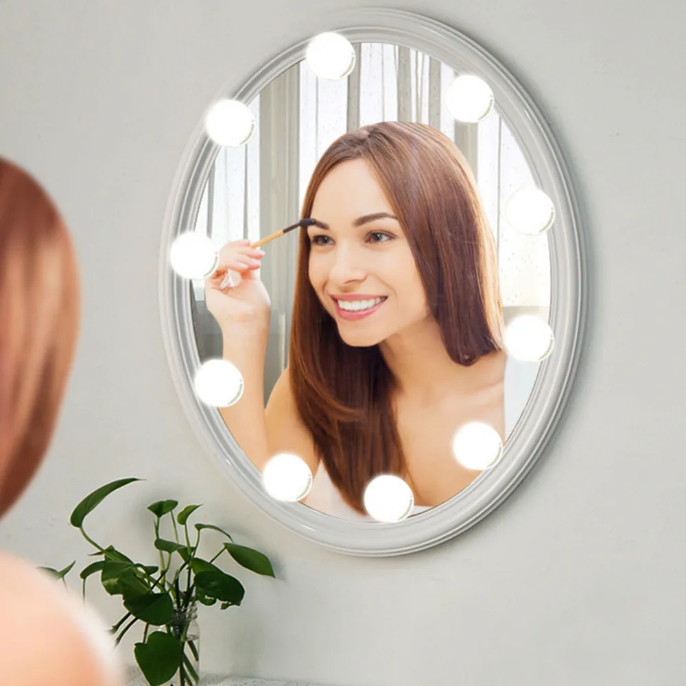 

Vintagelll Makeup Mirror Vanity 10 LED Bulbs Light for Dressing Table with Dimmer EU/US Power Supply Mirror Not Included