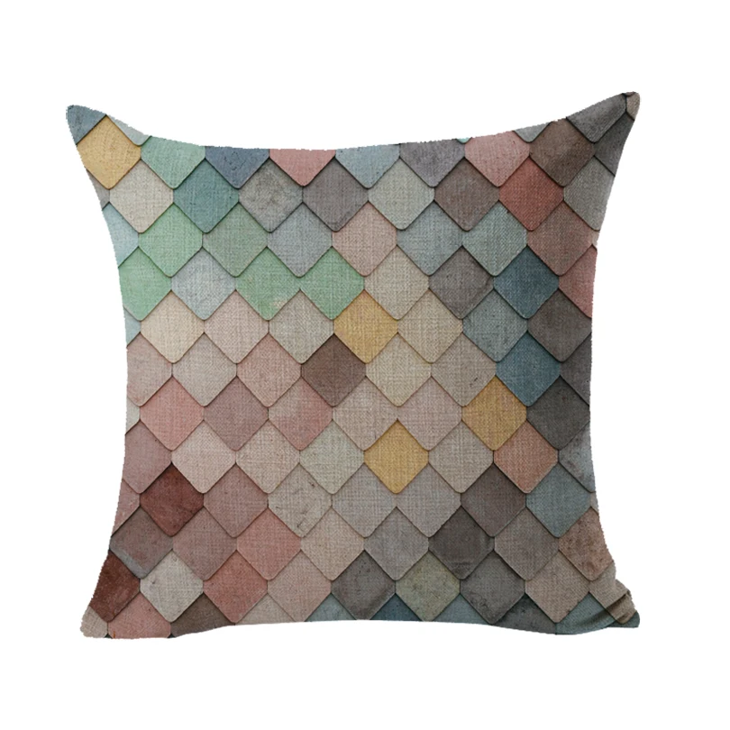 RUBIHOME 3D Diamond Colorful Geometry Creative Decorative Cushion Cover Throw Pillowcase Polyester Thickness Fabric Home Decor