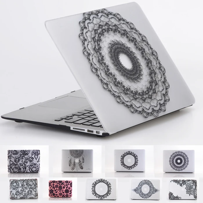 Floral Lace Přenosný pouzdro na notebook Apple Macbook Air Pro Retina 11 12 13 15 Pro Mac Book 13,3 palcový s dotykovým panelem + Kryt klávesnice