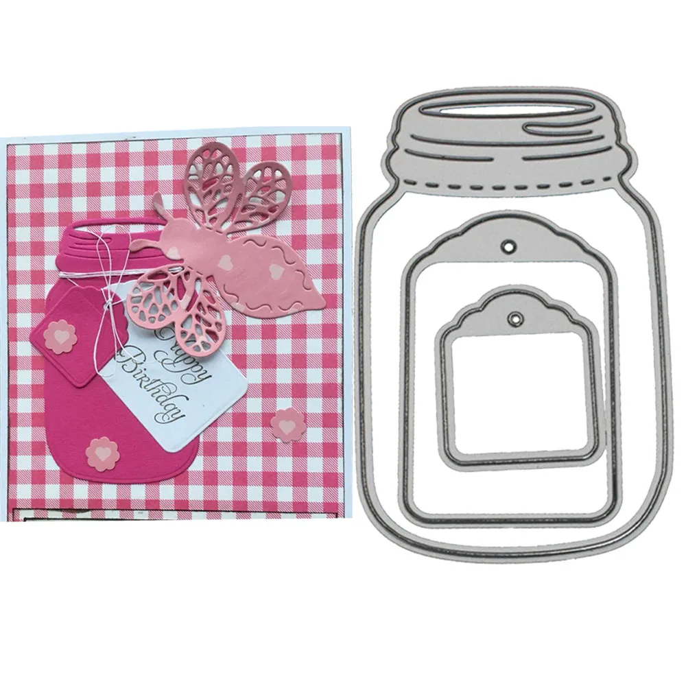 

3pcs/ Set Wishing Bottle Metal Cutting Dies Stencils For DIY Scrapbooking Card Making Embossing Carve Craft Photo Album Deocor