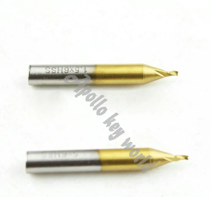 1.5mm Drill Titanized End Mill Milling Key Cutter For Vertical Key Machine,Titanium Milling