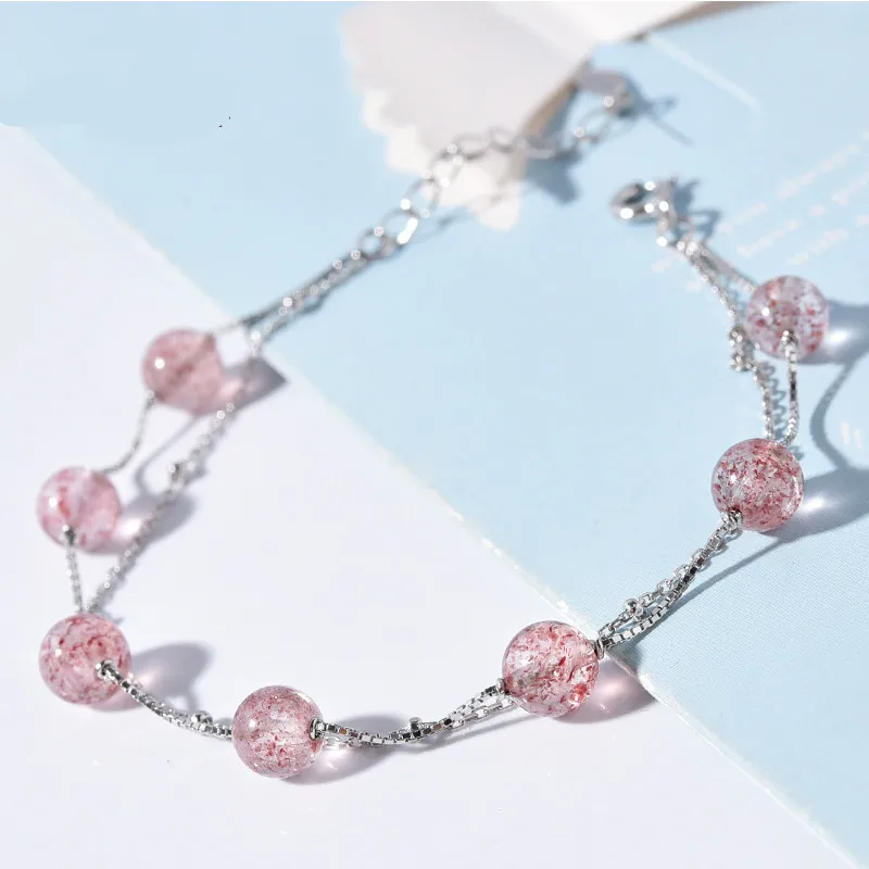 

Strawberry Crystal Bracelet Female Cold and Temperament Korean Version of the Simple Personality Student