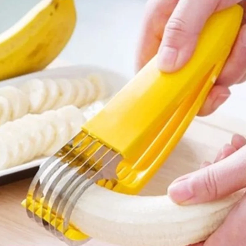 

Kitchen Accessories Gadgets Banana Slicer Vegetable Cutter Stainless Steel Shredders Fruit Salad Cooking Tools