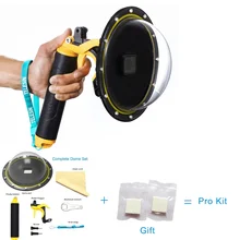 Puerto Puerto 6 pulgadas Lente Cúpula Domo a prueba de agua Cubierta del Caso de Viviendas Bajo El Agua para GoPro Accesorios Héroe 5 Cámara de La Acción