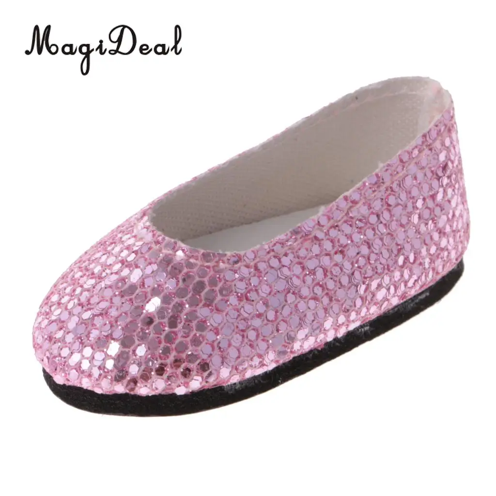 MagiDeal Bling Bling 4 Pairs Plastic Sequins Shoes for 14 Inch   Wellie Wisher Dolls Accessories