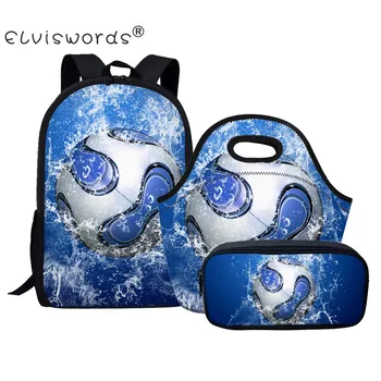 

Dropshipping Children School Bag Set Balls 3D Printing Schoolbags Set Satchel for Teenage Boys with Pencil Case Mochila Escolar