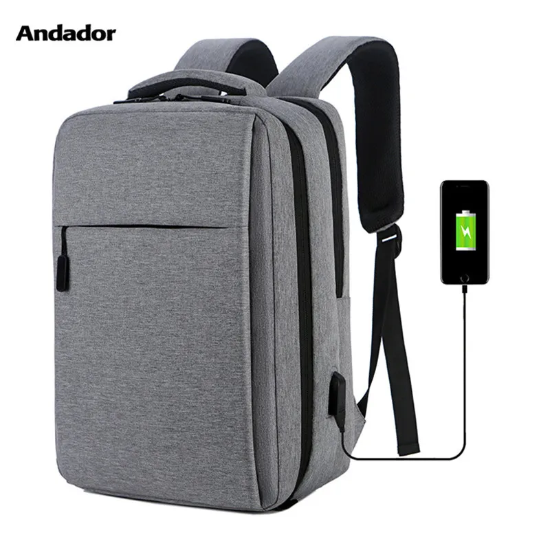 

15.6 inch laptop backpack larger capacity travel bag with key chain holdr male usb charging computer backpacks waterproof bag
