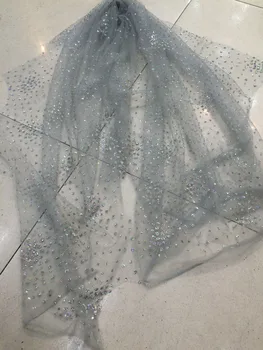 

Popular African Lace High Quality LJY-31715 French Net Lace Fabric with glitter Embroidered Mesh Lace Fabric