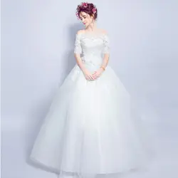 LOVSKYLINE Горячие Hallf рукава тонкий кружевной вышивкой блестками свадебное кружевное платье для свадьбы Вечерние Vestido de noiva