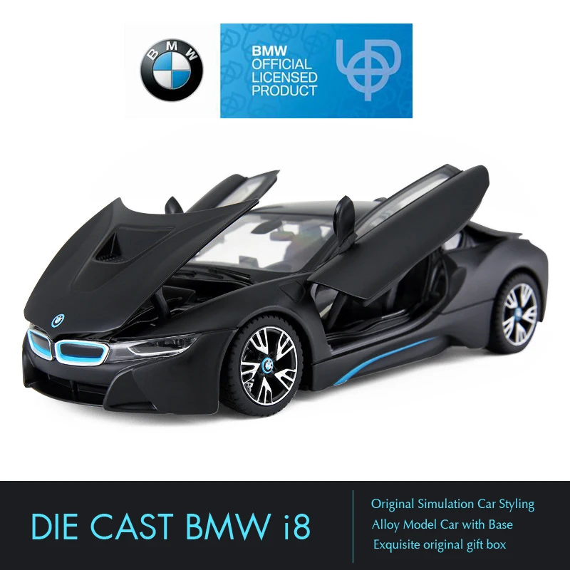 Goede Rastar Bmw I8 Diecast Speelgoed Auto Model Hot Originele Diecasts Metal Voertuigen Gratis Wiel 124 Collectible Speelgoed Voor Jongen Verjaardag gift