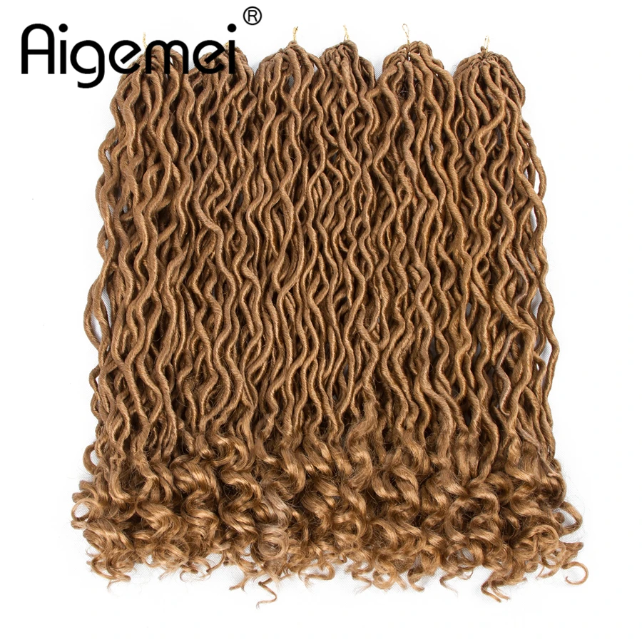 Aigemei 18 дюймов 70 г Синтетические пряди для наращивания волос крючком, плетение волос богиня locs для Для женщин