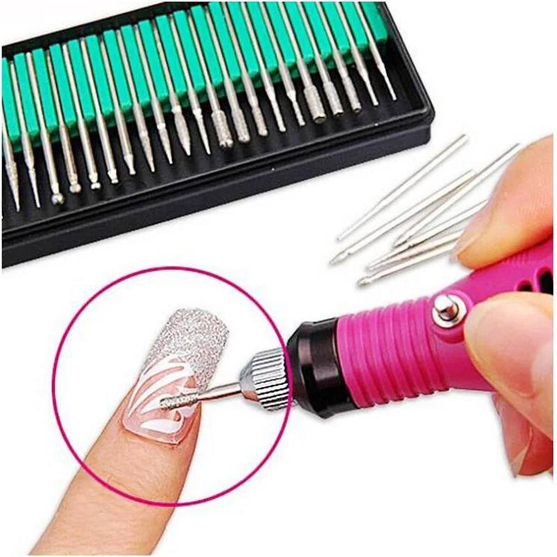 

30 Pcs/set Nail Drill Bits Electric Drill Manicure Machine Cutter Device Ceramic Flame Bits Nail Art Salon Tool Set with box