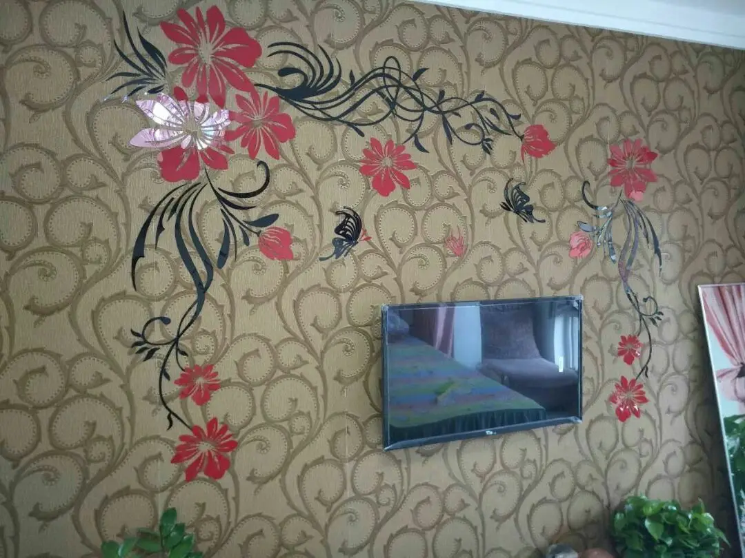 Креативный цветок 3D стерео акриловая Наклейка на стену фон теплое украшение большой размер Фреска домашний Декор Гостиная наклейки на стены