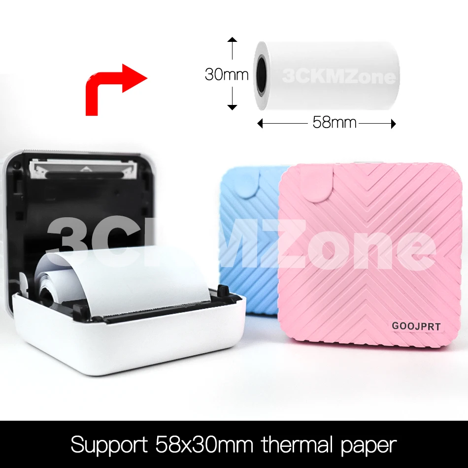 GZM5815 Mini Wireless BT Thermal Photo Printer Ptint Picture Portable POS Thermal Bluetooth Printer for Android IOS Mobile Phone