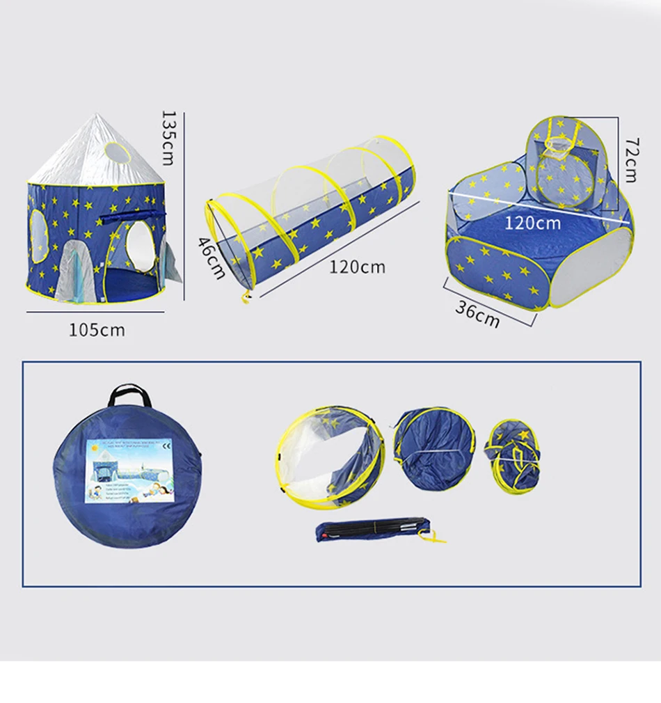 3 в 1 детская палатка космический корабль палатка в виде вигвама для детей Детская комната игрушки портативная ракета Игровая палатка детский мяч бассейн малыш Типи игрушка