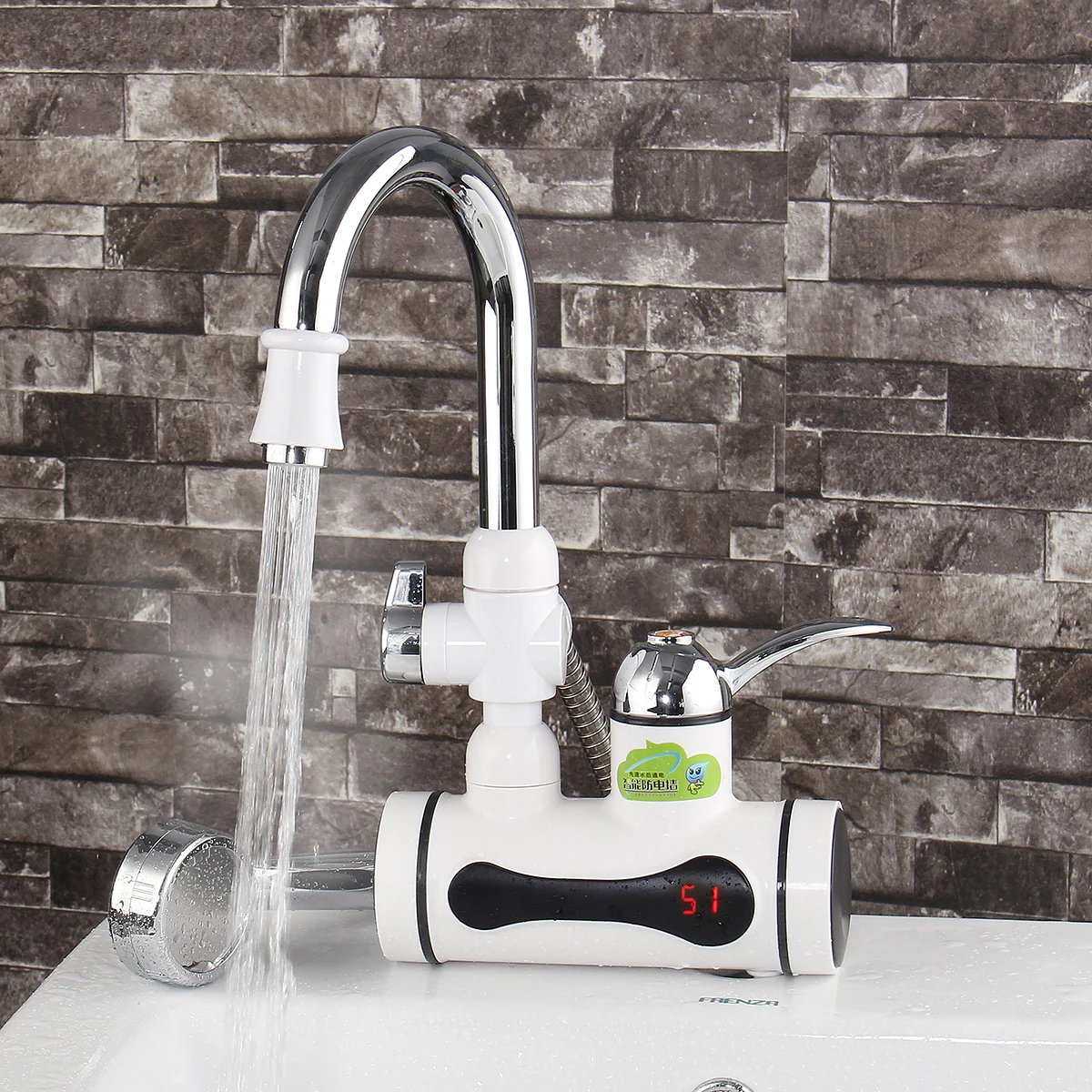  LED Digital Electric Water Heater Mixer Tap Kitchen Sink Faucet Instant Tankless - 32802111757