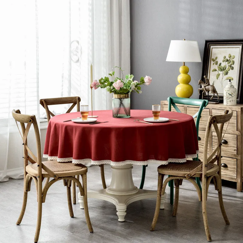 MIHE Домашняя Декоративная скатерть для стола, водонепроницаемая круглая скатерть, кухонная скатерть s, Вечерние Банкетный обеденный стол, покрытие ZB9 - Цвет: G