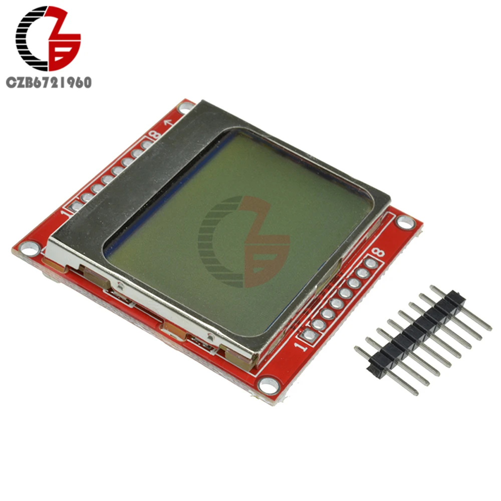 

84x48 LCD White Blue Backlight Display Module Adapter PCB for Arduino Nokia 5110