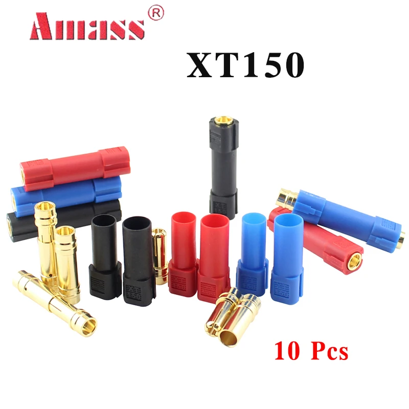 

10Pcs AMASS XT150 Connector Adapter Male Female Plug 6mm Gold Banana Bullet Plug