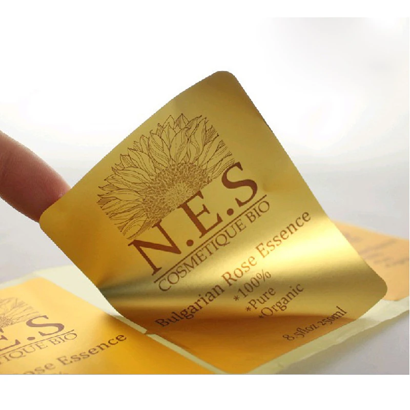 Printing gold stamping stickers Paper transparent bottle sticker label, adhesive paper stickers