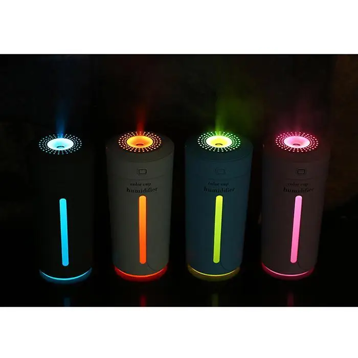 

Ultrasonic Air Humidifier Essential Oil Diffuser With 7 Colors Light Electric Aromatherapy USB Humidifier Home/Car