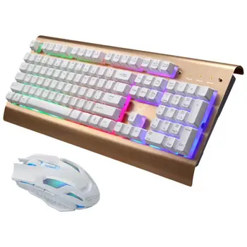 

Good Sale Three Color Backlight metal mechanical touch Pad Wired Keyboard and mouse set Aug 12