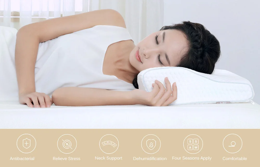 Original Xiaomi 8H Slow Rebound Contour Memory Foam Pillow H2 Soft Antibacterial Butterfly-Wings Shape Neck Support Pillow (1)