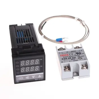 

Digital PID Temperature Controller Thermostat REX-C100 + SSR 40DA + K Thermocouple Probe