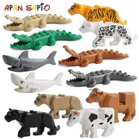 Animal Building Blocks Model Crocodile Leopard Educational Games Figure Brick Toys for Children Kids 1