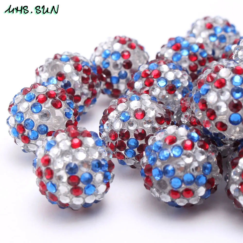 2-1,50PC,18MM-$13,20MM-$16.5,22MM-$20.Handmade Resin Rhinestone Beads Round Ball Beads Chunky Resin Loose Beads Kids Girls Jewelry Making DIY Bead 50pcslotJPG (4)