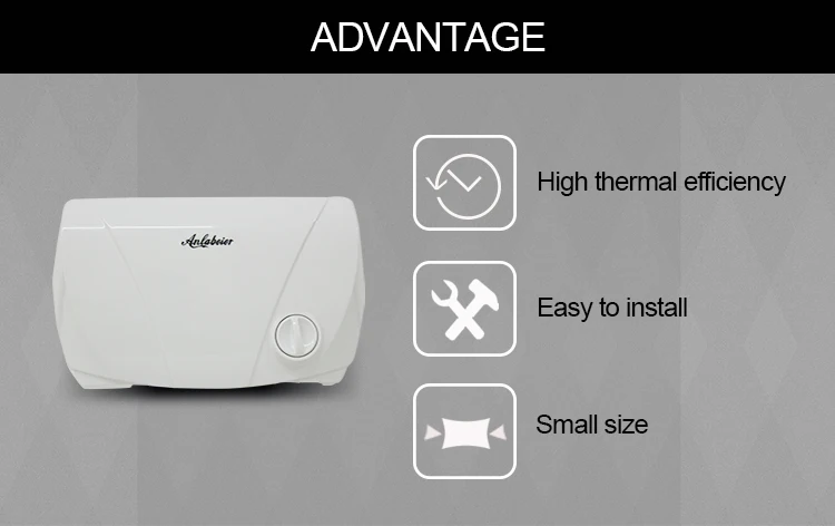 Anlabeier Cheap Prices Small Size Multi Point 5.5kW Instant Water Heater Electric On Sales Without Power Cord