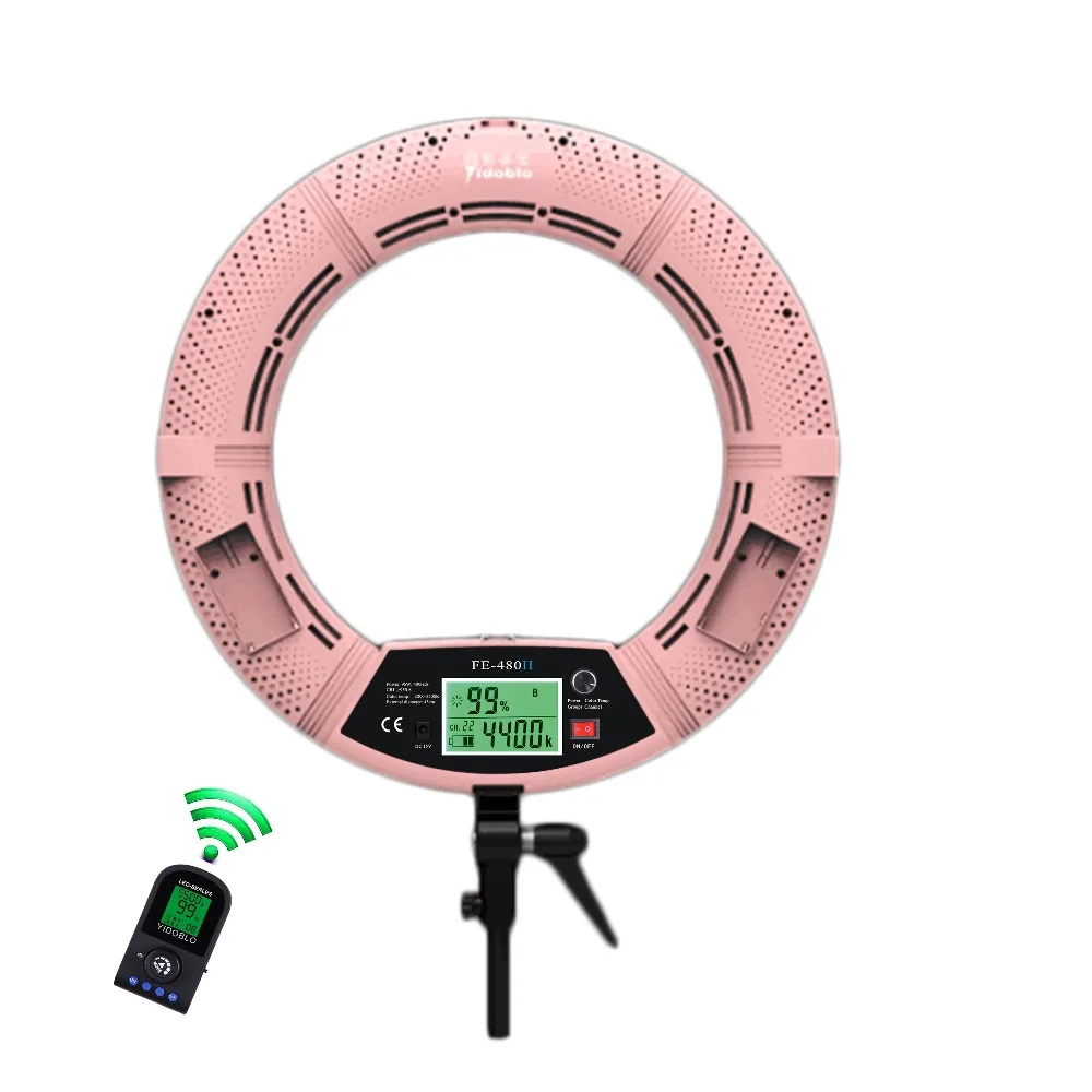Yidoblo розовый FE 480II фотостудия кольцевой светильник Светодиодная лампа для