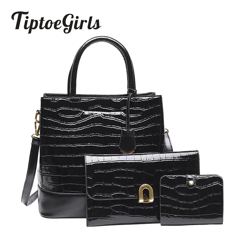 

Stone Pattern Three-Piece Ladies Handbag New Fashion High Quality Casual Wild Shoulder Messenger Bag