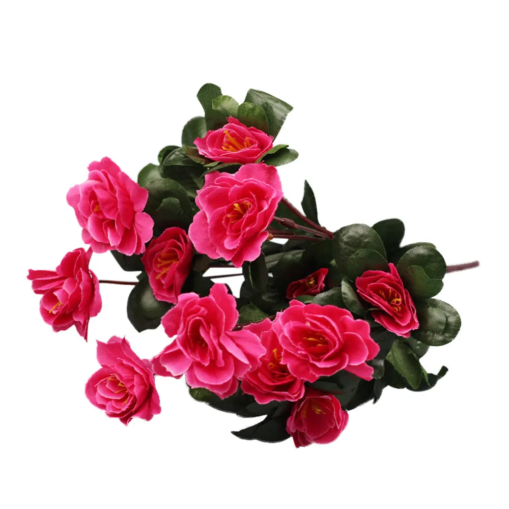 

Artificial Bouquet Simulation Of Azalea Safflower Home Wedding Decoration Artificial Flowers Real touch PU for Home Wedding