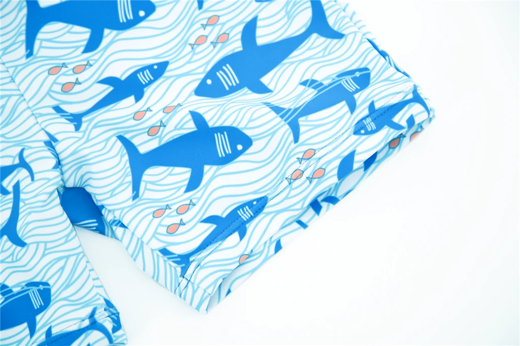 Animais dos Desenhos Padrão de Peixes Nova Moda Crianças Meninos Natação Wear Legal Animados Impresso Bebê Menino Maiô Beach Criança 9 High Quality Mamãe e Bebê