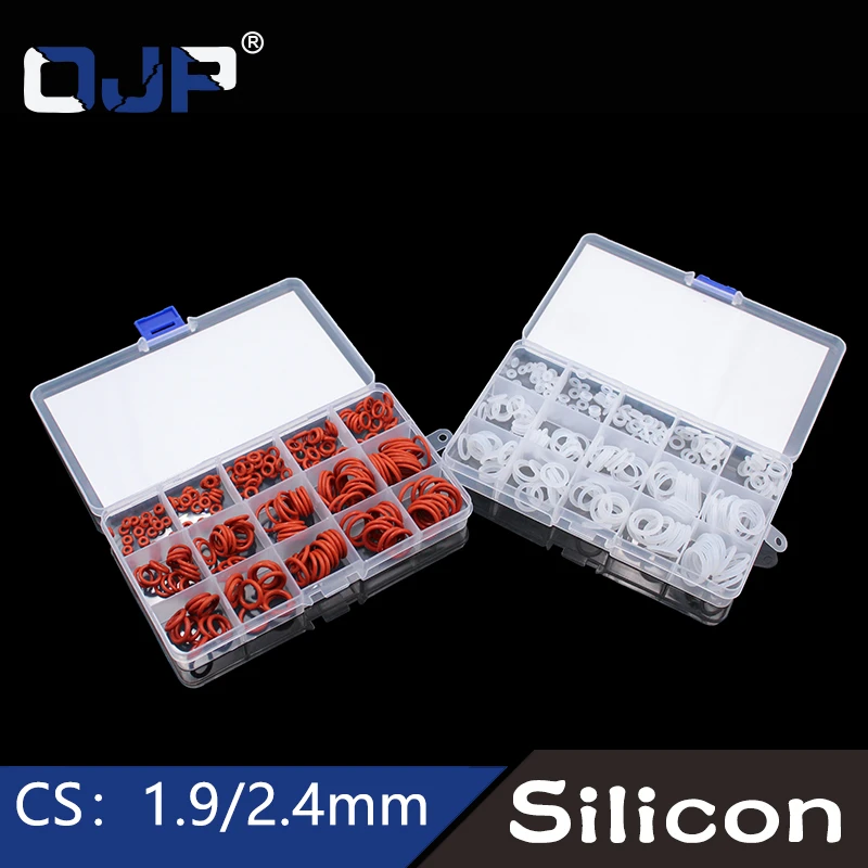 225pcs O Ring Silicone/silicon 15 Sizes Vmq Silicon Oring Elasticity