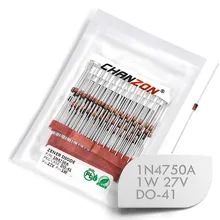 100 шт.) 1N4750A 1N4750 мощный зенеровский диод 1 Вт 27 в DO-41(DO-204AL) осевой 1 Вт 27 Вольт в 1N 4750A IN4750A