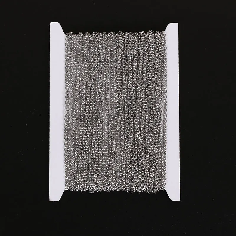 10m/roll Width 2.5mm Stainless Steel Link Chain for Bracelets Metal Necklaces Chains Bulk For Diy Jewelry Making | Украшения и